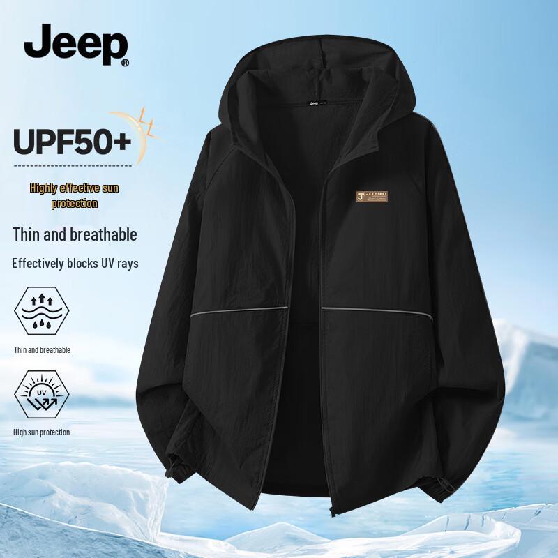 JEEP Men s UV Protection Hooded Outdoor Jacket M