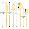 12Pcs Gold Dinnerware Stainless Steel Cutlery Set Knife Fork Tea Spoon Dinner Flatware Set Kitchen Silverware Tableware