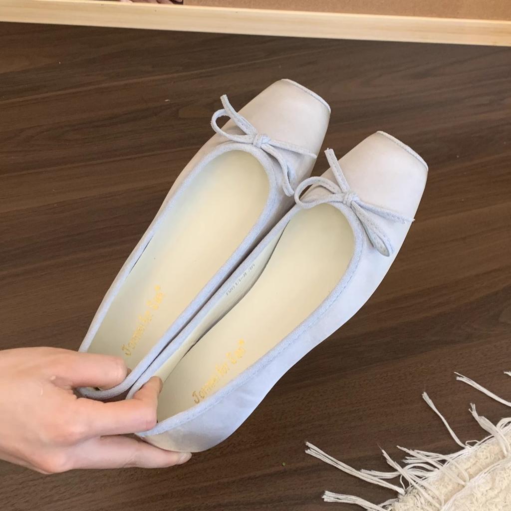 Jonmei for San Nei heightening satin early spring single shoes women's new French ballet gentle fairy single shoes