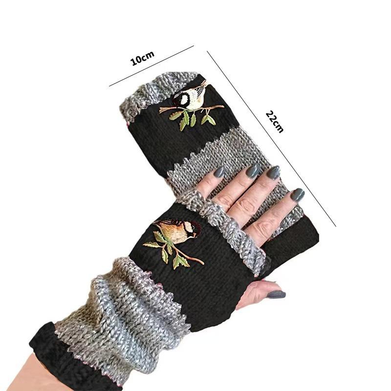 Yanxuan Ladies' Autumn-Winter Knit Gloves with Embroidery