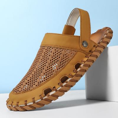 Men Sandals Outdoor Beach Slippers Fashion Korean Style Genuine Leather Shoes