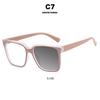 Fashion Luxury Retro Square Photochromic Anti Blue Light Reading Glasses 0 To +6 Stylish Hyperopia Frames For Women
