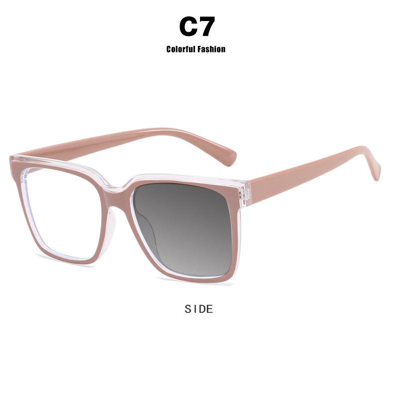 Fashion Luxury Retro Square Photochromic Anti Blue Light Reading Glasses 0 To +6 Stylish Hyperopia Frames For Women