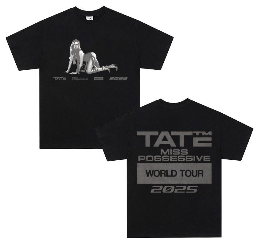 

90s Vintage Tate McRae Miss Possessive Tour 2025 New Merch Tee Shirt Unisex Fashion Harajuku High Quality Cotton Tees Streetwear 4XL