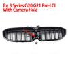 LED White Light Gloss Black Car Kidney Bumper Hood Grilles Replacement For BMW 3 Series G20 G21 Pre-LCI 2018 2019 2020 2021