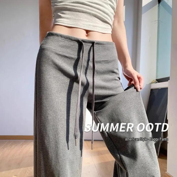 High-Waisted, Slimming Gray Sweatpants for All Ages, Summer 2026 Style - Petite, Straight-Leg, Casual and Drapey, Wide-Leg Option Available. 2XL серый