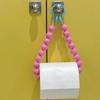Dopamine Hanging Beaded Tissue Holder Wall Mount Non Punching Toilet Paper Roll Bracket Decoration Multifunctional