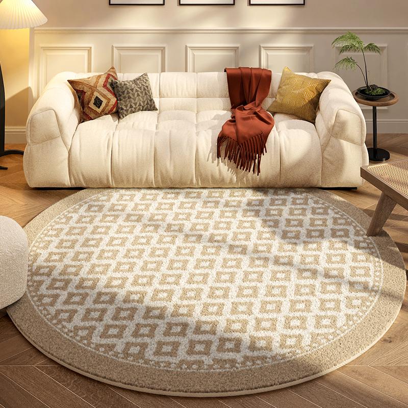 

Ковры во французском стиле для спальни, толстый плюшевый ковер для гостиной, легкая роскошь, украшение гостиной, круглый ковер, домашний пушистый мягкий коврик для пола 80x80CM