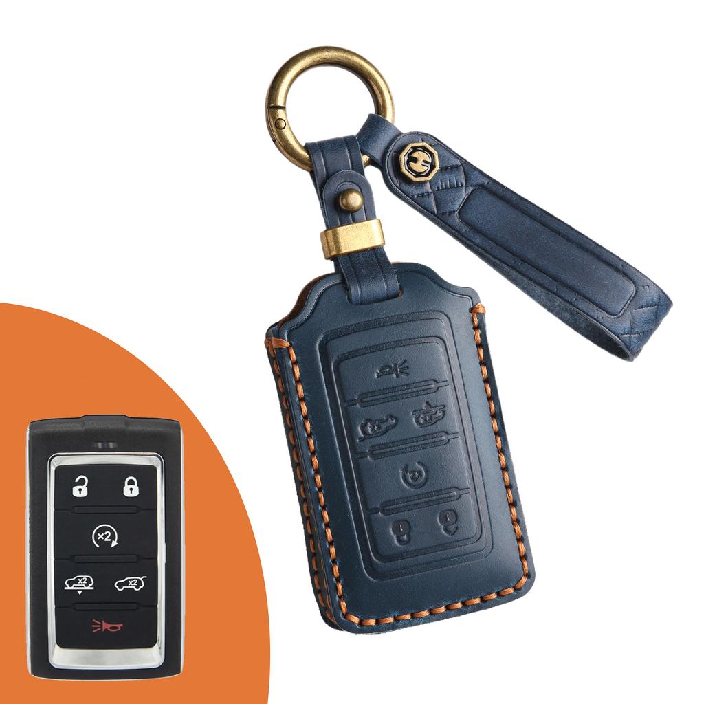 Key Protective Cover for JEEP Jeep 21-25 New Key Leather Car Cowhide High-end Bag
