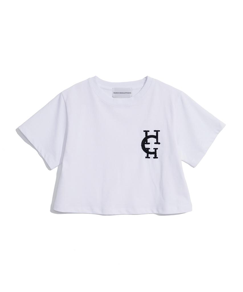 HARDCORE HAPPINESS Hch Embroidered Crop T-Shirt_White
