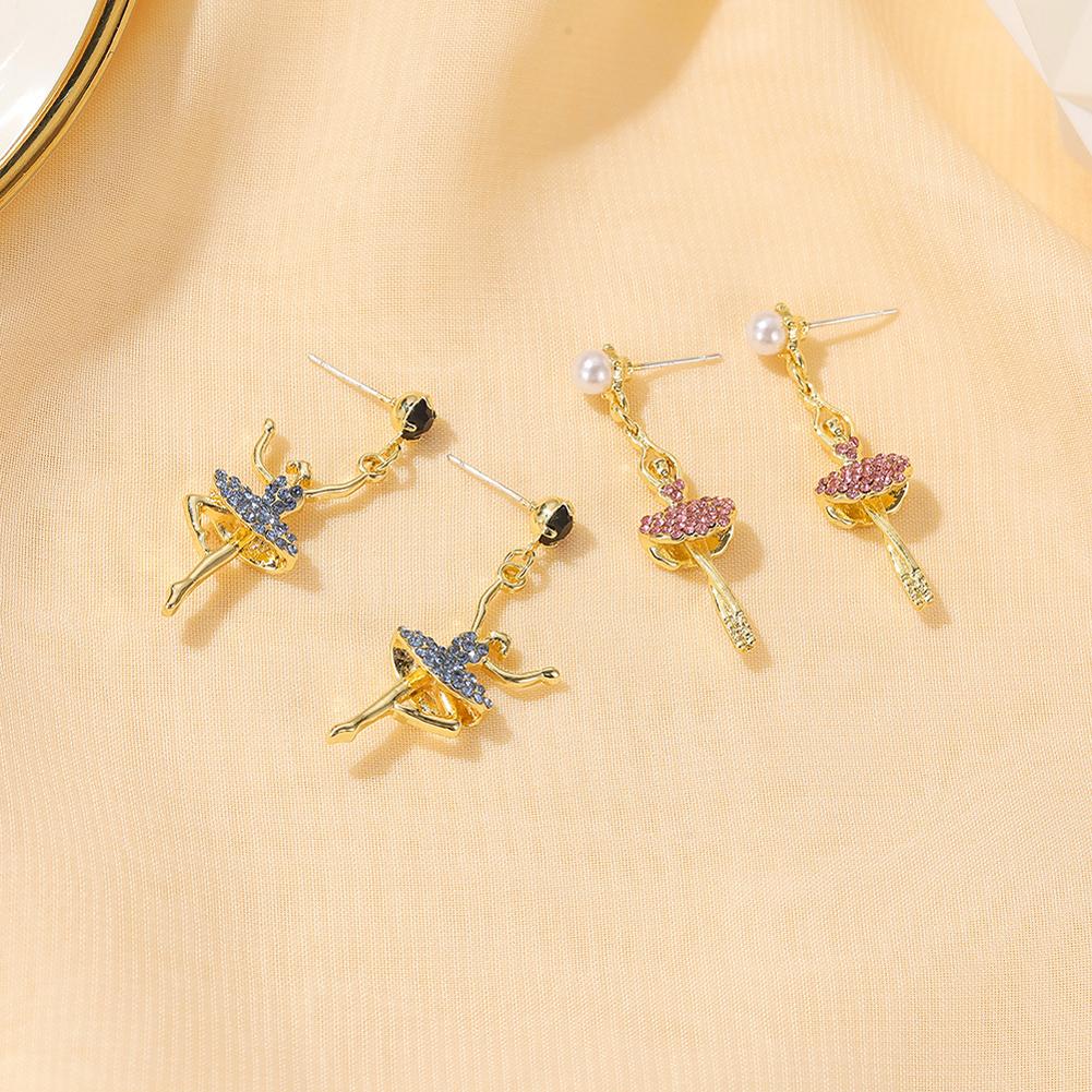 1 Pair of Women's Earrings Alloy Dancing Girl Pendant Earrings