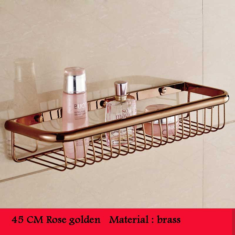 BAKALA Brass Bathroom Accessories Corner Shelf  Finished Wall Mounted Bath Shower Caddy Storage Holder BR-6716