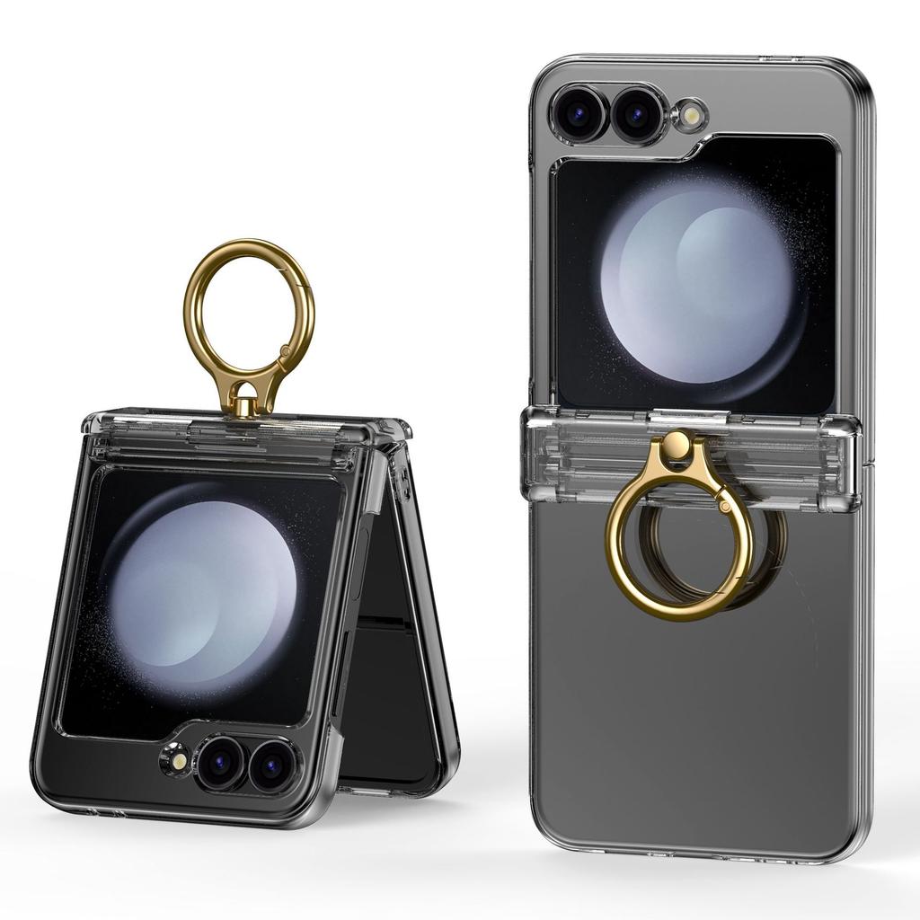 Suitable for Zflip6/5 Folding Protective Case, All-inclusive Hinge Bracket, Ring Anti-drop Mobile Phone Case, Personalized and Fashionable