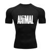 Men's Quick-drying Sports T-shirt Training Clothes Summer Fitness Stretch Breathable Short-sleeved Workout Tops Sweat Absorbing Tight Fit