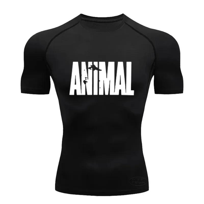 Men's Quick-drying Sports T-shirt Training Clothes Summer Fitness Stretch Breathable Short-sleeved Workout Tops Sweat Absorbing Tight Fit