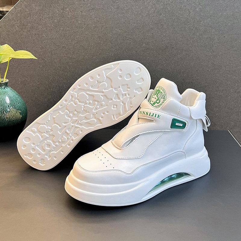 Letní boty s vzduchovým polštářem Pánské vysoké boty Bílé Outdoorové platformové robustní tenisky Prodyšné sportovní boty pro muže