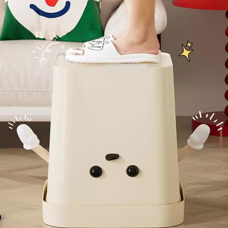 Xuan Yong Cartoon Lidless Press Ring Trash Can