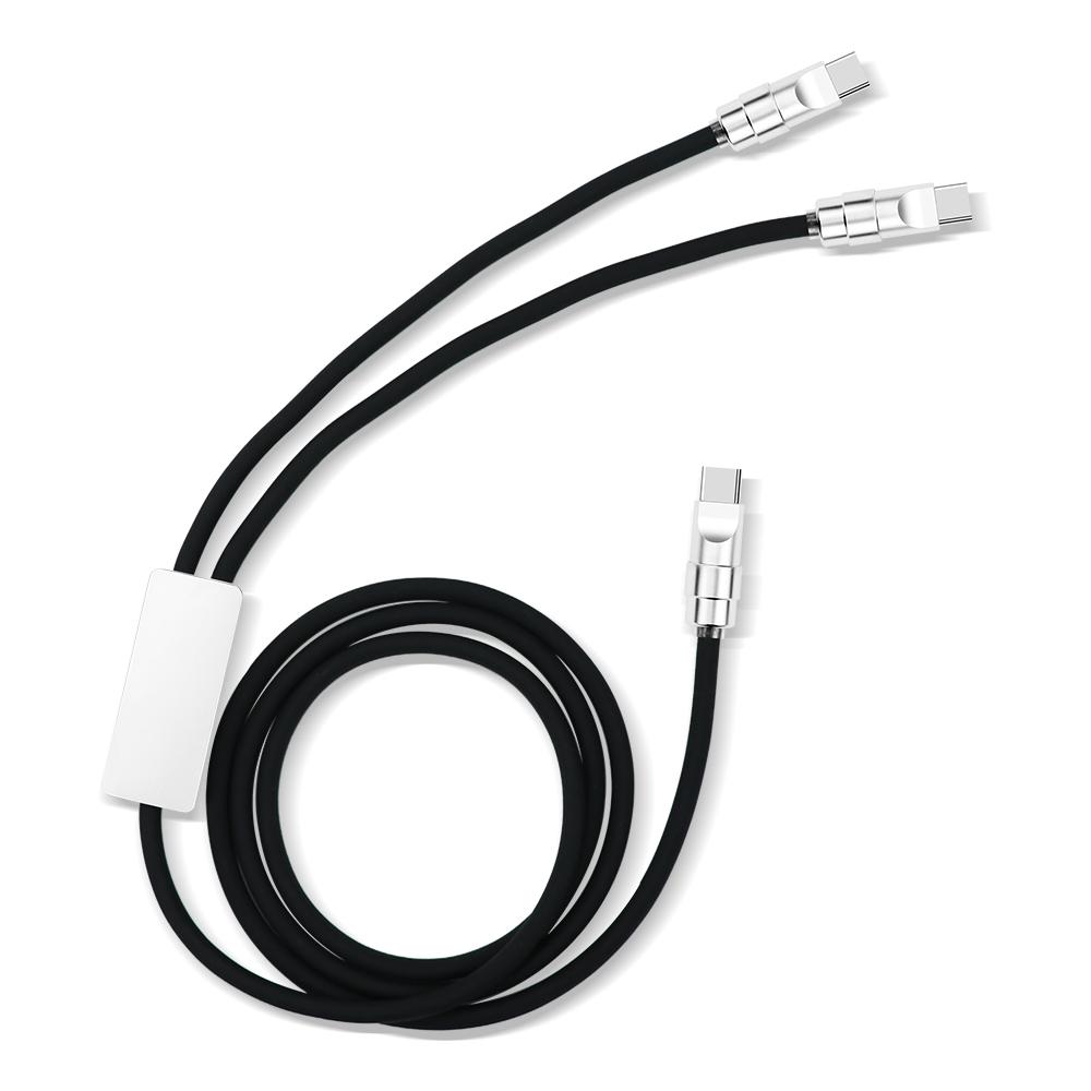 140W 2-in-1 Fast Charging USB-C Male to 8Pin Type-C Male Cable 1.5m Liquid Soft Silicone for iPhone 14 15 16USB Splitter Adapter