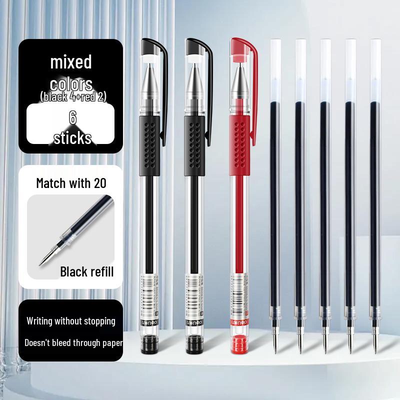 Deli Neutral Large Capacity 0.5mm Black & Red Ballpoint Pen for Students