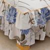 Three-piece Set Queen/King/Super King Size Bed Skirt with 2pcs Printed Bedding Pillowcase