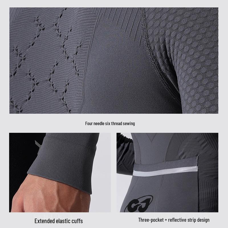 Herren Langarm Rad- und Outdoor-Sportbekleidung - Feuchtigkeitstransportierend, Schnelltrocknend für Herbst & Winter