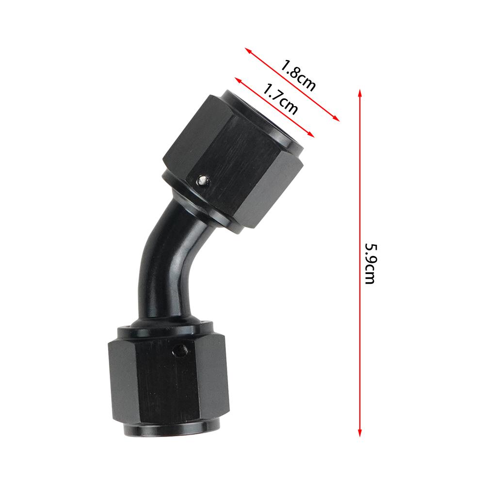4AN 6AN 8AN 10AN Female To AN Female Union Straight 0 45 90 Degrees Swivel Hose End Fitting Adaptors Aluminum Oil Fuel Connector