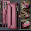 Custodia di Lusso in Pelle per Samsung S24 FE S23 Ultra S22 S21 Plus S20 S25 A16 A17 A57 A55 A35 A54 A34 S26 Tracolla con Cordino Portafoglio con Zip Slot per Carte Copertura