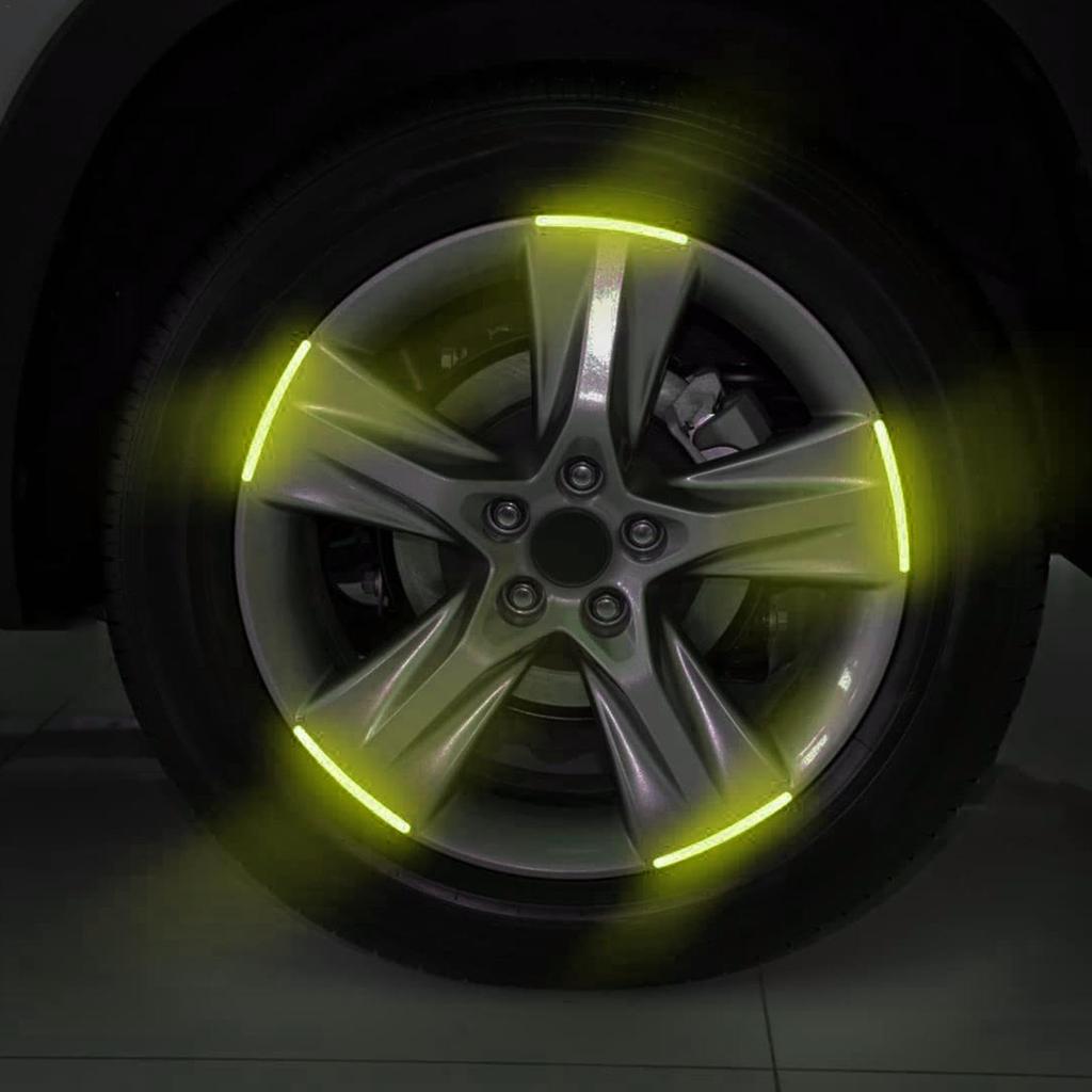 Reflective Car Wheel Sticker,Reflective Exterior Accessories Decoration Decal | Night Reflective Car Wheel Safety