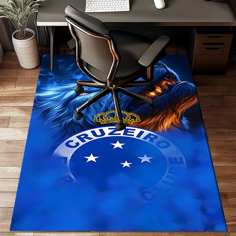 Cru-zeiro Esporte Club Crest Printed Office Carpet Chair Cushion Entryway Rug, Rugs for Living Room, Bedroom Christmas gifts