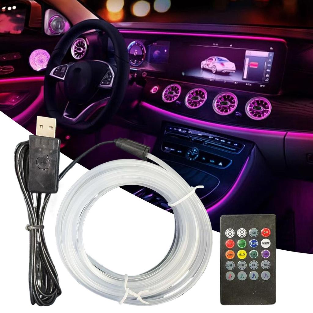 Car Interior Ambient Lighting USB Voice-controlled LED Ambient Lights Strip RGB Auto Interior Lamp Strip For Auto Interior deco