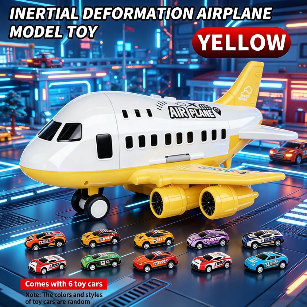 

Inertia Drive Big Airplane Toy Set, Simulation Passenger Plane + 6 Small Cars, Universal Gift For Boys And Girls