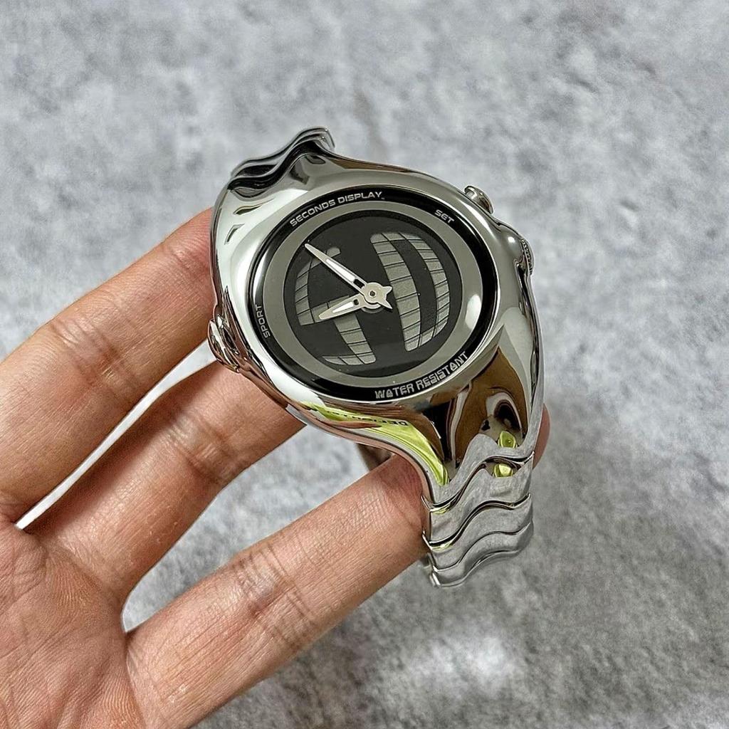 BENLYDESIGN Men's Digital Watch, Y2K Style, Retro Big Tick Display, Stainless Steel, Metal, Unisex, Stylish Gift, GL570