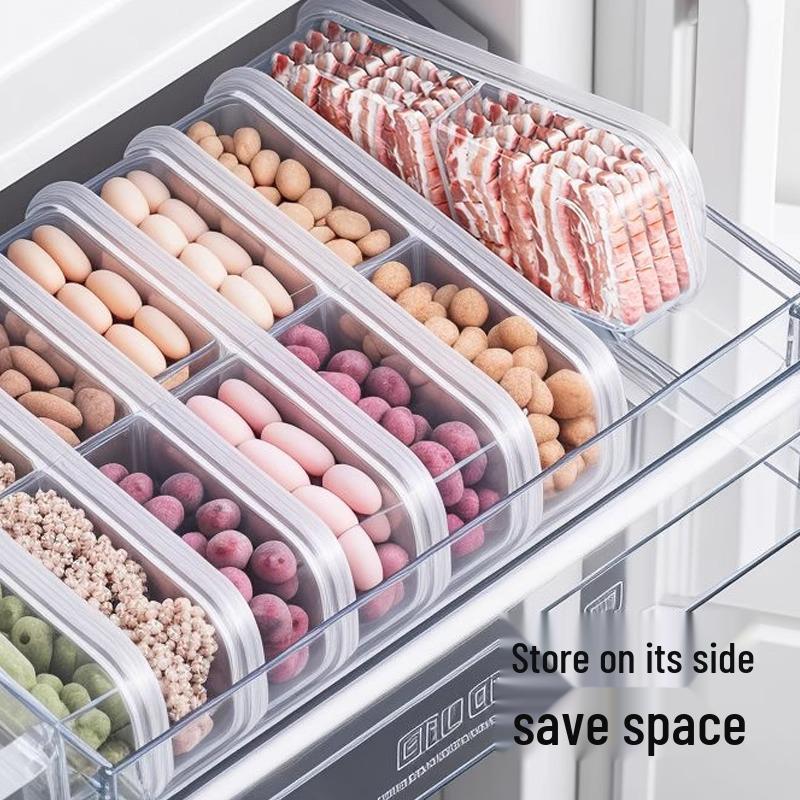 Household Compartmented Fresh-Keeping Box for Refrigerator - Ideal for Frozen Meat, Vegetables, and Food Portioning