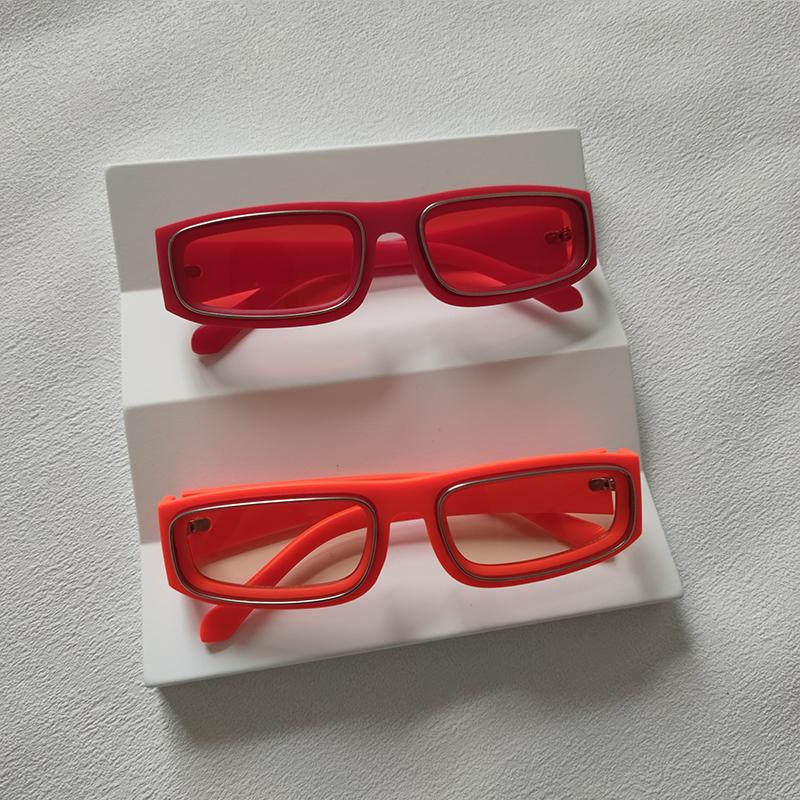 2 Pairs Per Set Small Frame Rectangle Sunglasses For Men Women Fashion Square Outdoor Eyewear Trendy Party Sun Glasses UV400