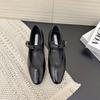 Women's Spring/Fall Mary Jane Flats with Single Buckle Strap and V-Cut Toe French-Style Ballet Flats with Built-in Heel Lift