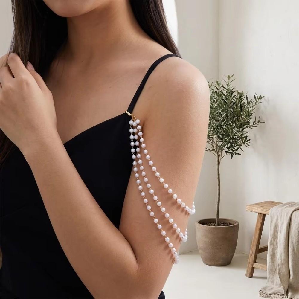 Imitation Pearl Shoulder Chain Multilayer Sweater Long Chain Party Wedding Jewelry