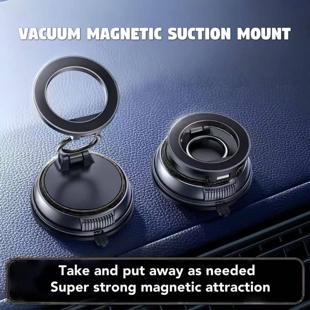 Universal Car Phone Holder: Magnetic Vacuum Mount for Center Console
