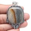 Pendant Polygram Jasper Gemstone Valentine'Day Gift Silver Jewelry 2.5"