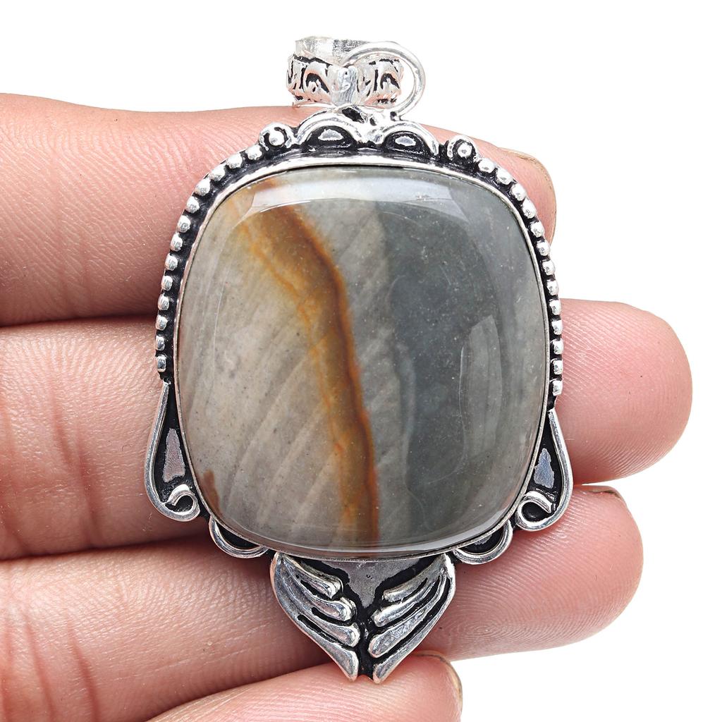 Pandantiv din jasp poligramă, cadou de Ziua Îndrăgostiților, bijuterii din argint, 6,35 cm