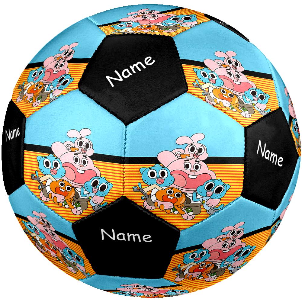 Custom Name The Amazing World of Gumball Theme Size 5 Soccer Ball, Suitable for Both Indoor and Outdoor Matches, a Gift Suitable for Everyone.