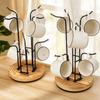 Large Capacity 360° Rotating Coffee Cup Holder Removable Cup Tree Rack Mug Drying Rack  Tabletop