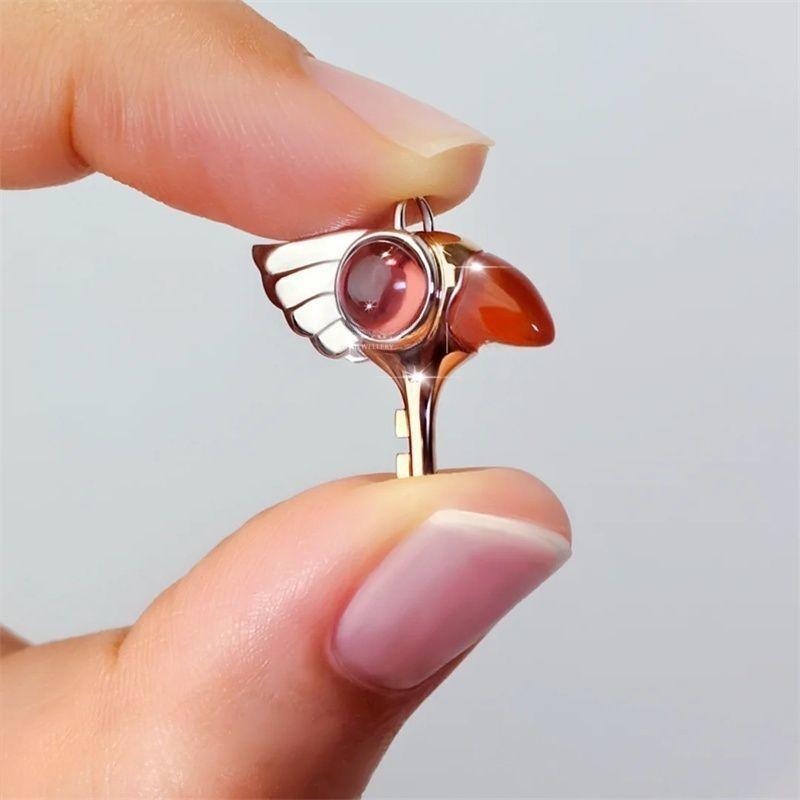 

Кулон-ожерелье в виде головы птицы сакуры, трость, девочка с магической картой, цветок вишни, изысканный подарок ручной работы