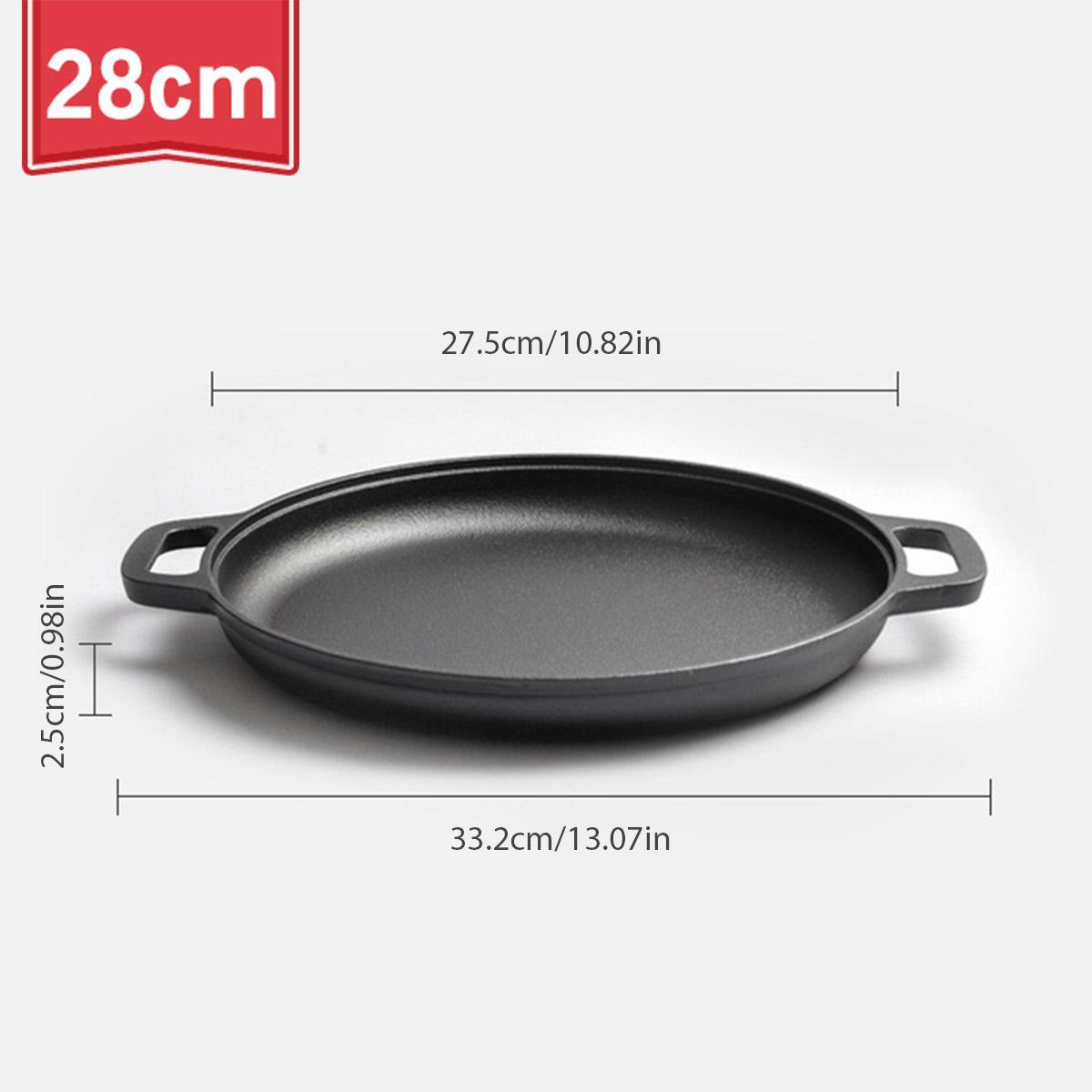 

Multifunctional Cast Iron Frying Pan Non-stick Pan for Pizza Barbecue Pancakes Steak Compatible with All Cookers for Home Outdoo чорний