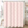 Pink Checkered Shower Curtain Waterproof Bath Rug Decorative Liner For Bathtub Home Bathroom Decoration Pink White 180 X 245Cm (