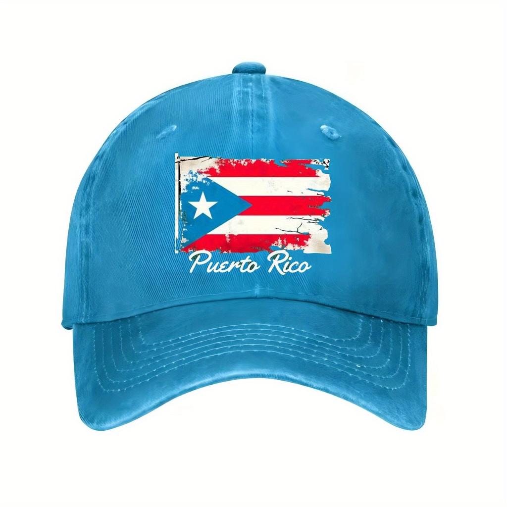 Puerto Rico Flag Distressed Baseball Cap Cotton Casual Adjustable Hat for Men Women Outdoor Sports