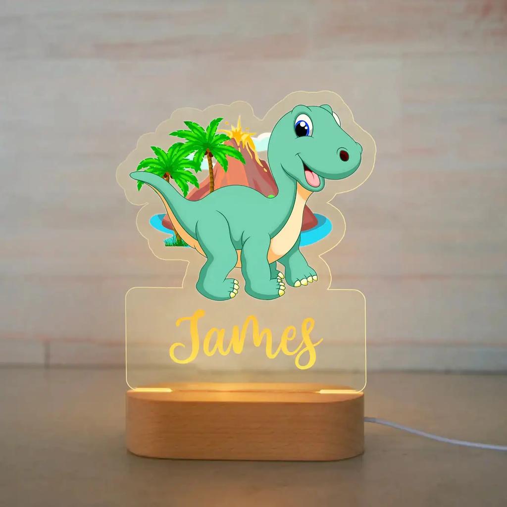 Personalized Animal Night Light - Custom Name Acrylic Lamp for Kids Bedroom Decor Baby Birthday Christmas Gift