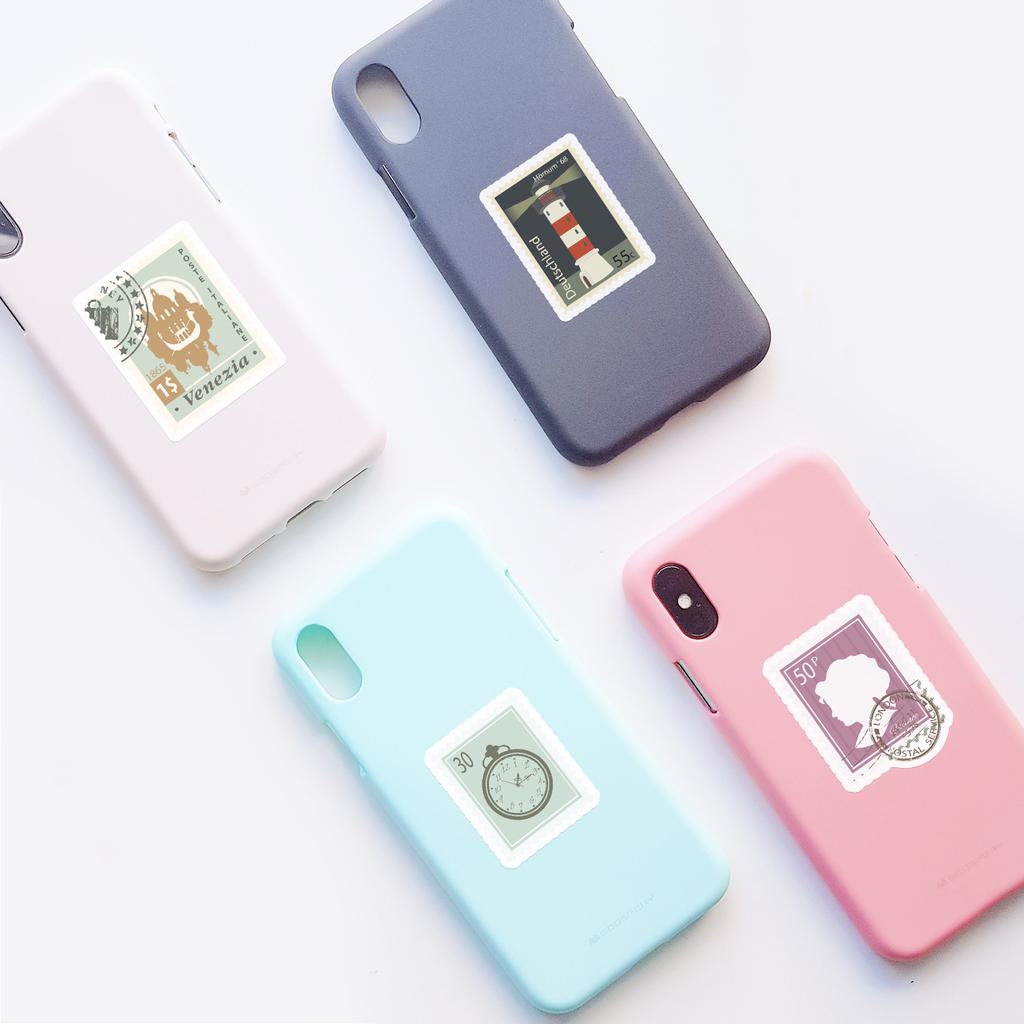 50 Retro Stamps Doodle Stickers Suitcase Car Notebook Skateboard Water Cup Waterproof Decorative Stickers