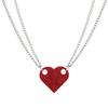 Heart-shaped Building Block Necklace: Double-layer Beaded Chain Love Pendant Choker for Women