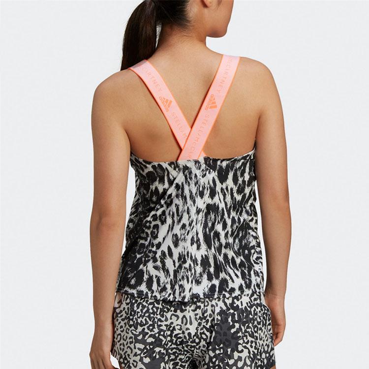 Adidas Leopard Print Full-Body Fitness Running Tank Top Women Tops Black White FU1582
