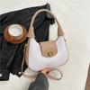 Simple Casual Fashionable Crossbody Tote Bag Vintage Half Moon Design Solid Color For Women Underarm Hobo Bag CLE